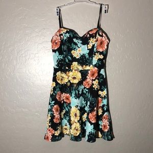 Floral skater flare dress